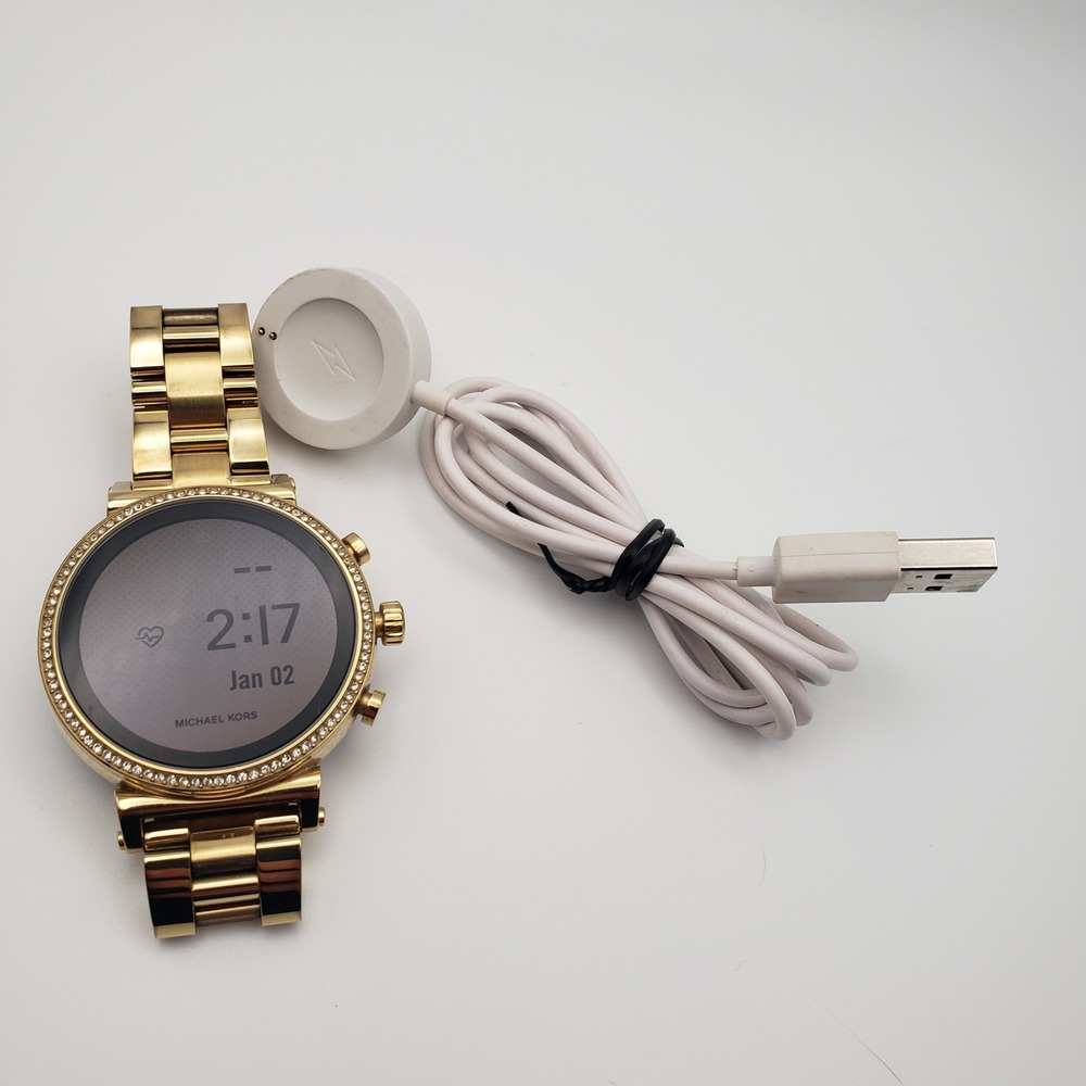 Michael Kors Smartwatch Women Gold Sofie 0894 MKT5062 Crystal Pave Digital Watch